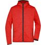 James&Nicholson Men's Knitted Fleece Hoody red_melange/black