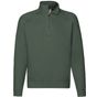 fruit of the loom Premium Zip Neck Raglan Sweat vert_bouteille