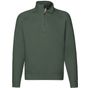 fruit of the loom Premium Zip Neck Raglan Sweat - vert_bouteille - S