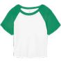 Bella Women's micro rib raglan baby tee white/kelly