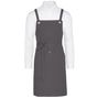 SG Accessories - Bistro Provence - Crossover Eyelets Bib Apron with Pocket grey