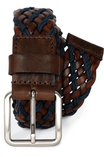 Ceinture tressée bicolore - Dark Brown/light Navy