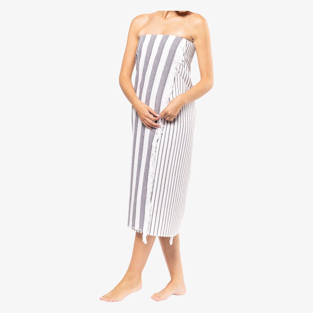 Fouta rayée avec franges kariban