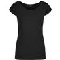 Build Your Brand Basic Ladies Wide Neck Tee black