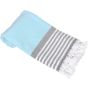 A&R Serviette Rhodos Hamamzz® en éponge Aqua blue / White / Black