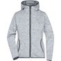 James&Nicholson Ladies' Knitted Fleece Hoody light_melange/carbon