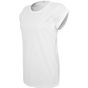 Build Your Brand Ladies Extended Shoulder Tee white