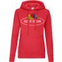 Fruit of the Loom Vintage Ladies Vintage Hooded Sweat Large Logo Print red