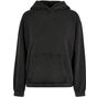 Build Your Brand Ladies Acid Washed Oversize Hoody black