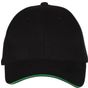 Black&Match Casquette 6 pans black/kelly_green