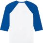 Bella Unisex 3/4 sleeve baseball tee white/true_royal