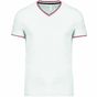 Kariban T-shirt maille piquée col V homme white/navy/red