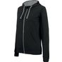Kariban sweat-shirt zippé capuche contrastée femme black/fine_grey