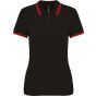 Kariban Polo femme manches courtes à liserés contrastés black/red