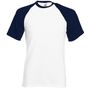 fruit of the loom Shortsleeve Baseball T blanc/bleu_fonce