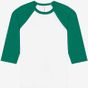 Bella Unisex 3/4 sleeve baseball tee white/kelly