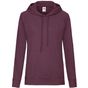 fruit of the loom Lightweight Hooded Sweat Lady-Fit bordeaux