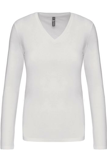 Image produit T-shirt col V manches longues femme