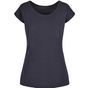 Build Your Brand Basic Ladies Wide Neck Tee navy