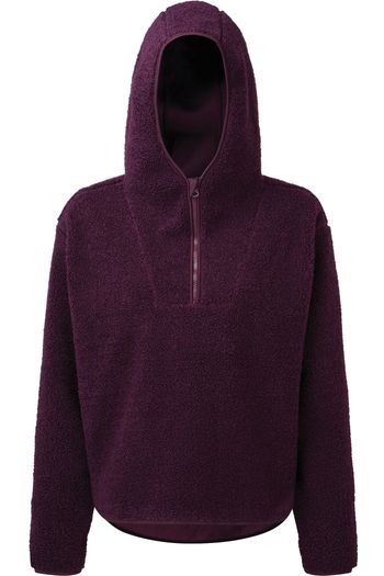 Image produit Sweat à capuche sherpa avec fermeture zippée 1/4 pour femme Tridri®