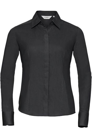 Image produit Chemise en Popeline Polyester Coton cintrée manches longues femme