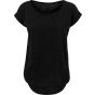 Build Your Brand Ladies Long Slub Tee black