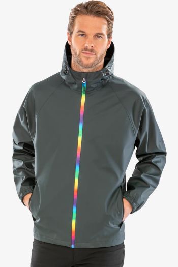 Image produit Rainbow prism PU waterproof jacket with recycled backing