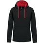 Kariban Sweat à capuche bicolore black/red