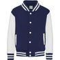 AWDis Just Hoods Kid's Varsity Jacket oxford_navy/white