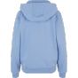 Build Your Brand Ladies Fluffy Zip Hoody Powder blue