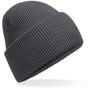 Beechfield Bonnet classique à large revers et pinces invisibles gris graphite