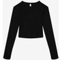 Bella Women's micro rib long sleeve baby tee solid_black_blend