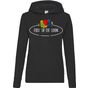 Fruit of the Loom Vintage Ladies Vintage Hooded Sweat Large Logo Print black