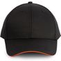 WK Designed To Work Casquette sandwich contrasté 6 panneaux Oeko-Tex black/orange