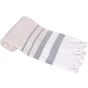 A&R Serviette Alicante Hamamzz® en éponge Sand / Black / White