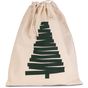 Kimood Sac coton à cordon motif sapin natural