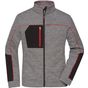 James&Nicholson Ladies´ Structure Fleece Jacket carbon_melange/black/red