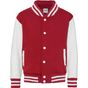 AWDis Just Hoods Kid's Varsity Jacket fire_red/white
