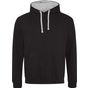 AWDis Just Hoods Varsity Hoodie jet_black/heather_grey