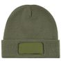 L-merch Knitted Hat With Patch olive_green