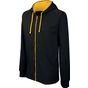 Kariban sweat-shirt zippé capuche contrastée black/yellow