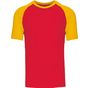 Kariban Baseball - T-shirt bicolore manches courtes red/yellow
