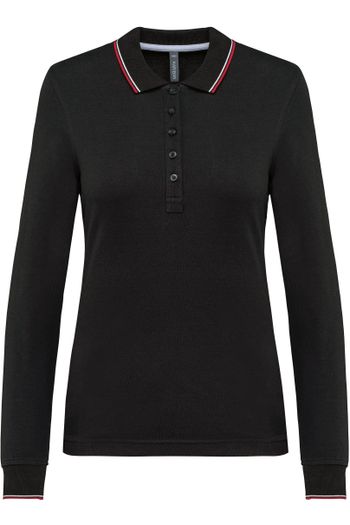 Image produit Polo maille piquée manches longues femme