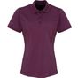 Premier Polo piqué Coolchecker® pour femme aubergine
