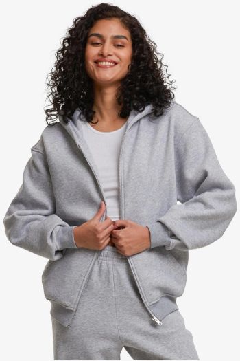 Ladies Loose Fit Zip Hoody