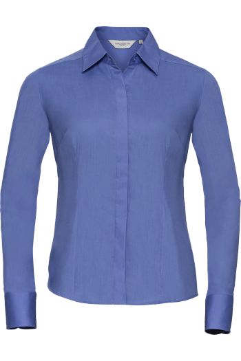 Ladies' Long Sleeve Fitted Polycotton Poplin Shirt