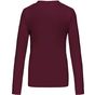 kariban T-shirt col V manches longues femme wine