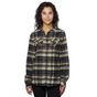 Burnside Women's Woven Plaid Flannel Shirt khaki_check
