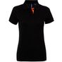 Asquith & Fox Polo contrasté femme black/orange