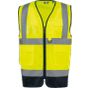 WK Designed To Work Gilet de sécurité haute visibilité recyclé avec zip unisexe hi_viz_yellow/navy